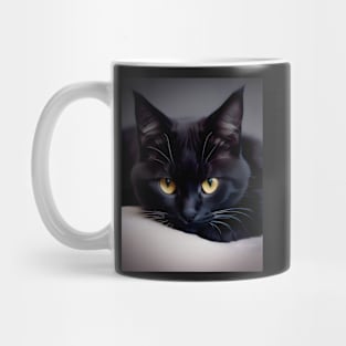 Black Cat - Modern Digital Art Mug